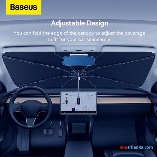 Baseus Large CoolRide Doubled-Layered Windshield Sun Shade Umbrella Pro – Cluster Black